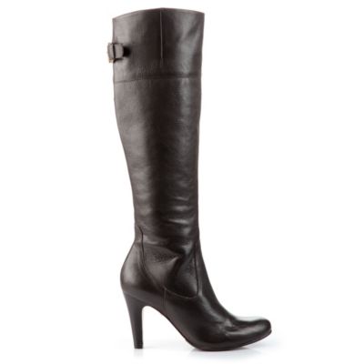 Buffalo Schmalschaft-Stiefel aus Leder in dunkelbraun