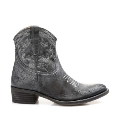 Buffalo Cowboy-Stiefel aus schwarzem Leder