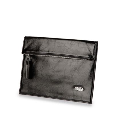 Buffalo Clutch in schwarzer Lederoptik
