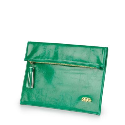 Buffalo Clutch in smaragdgr&uuml;ner Lederoptik