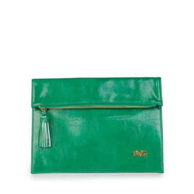 Buffalo Clutch in smaragdgr&uuml;ner Lederoptik