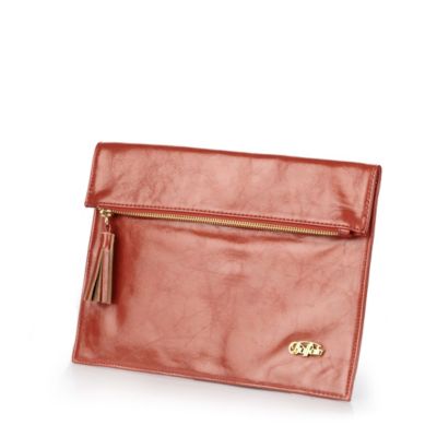 Buffalo Clutch in rot/orange-farbener Lederoptik