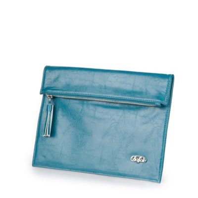 Buffalo Clutch in t&uuml;rkis-farbener Lederoptik