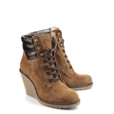 Buffalo Schn&uuml;rstiefelette aus Veloursleder