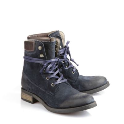 Buffalo Boots aus Veloursleder in dunkelblau