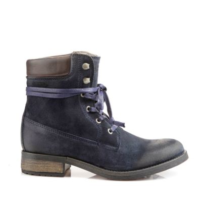 Buffalo Boots aus Veloursleder in dunkelblau