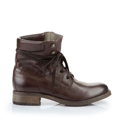Buffalo Boots aus Leder in dunkelbraun
