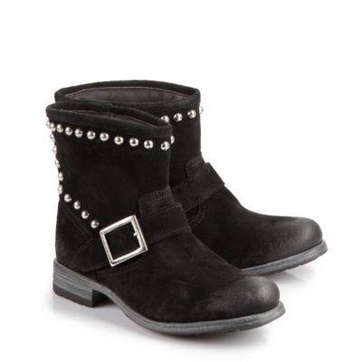 Buffalo halbhohe Biker Boots aus Veloursleder
