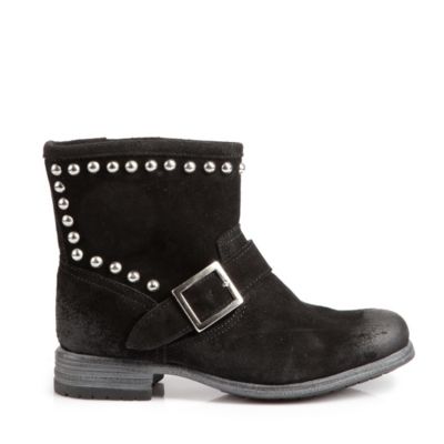 Buffalo halbhohe Biker Boots aus Veloursleder