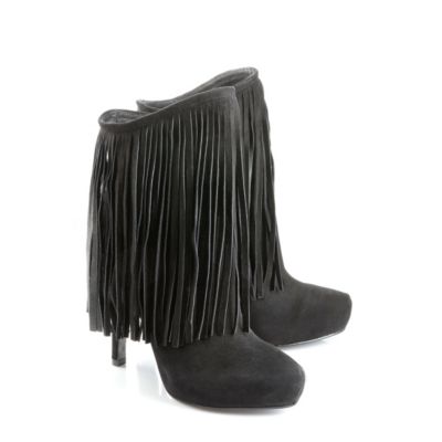Buffalo Fransen-Stiefelette aus Veloursleder