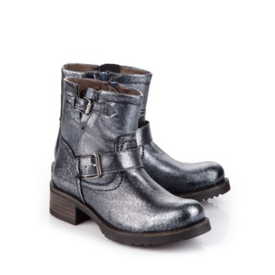 Buffalo Biker Boots aus blau-farbenem Leder