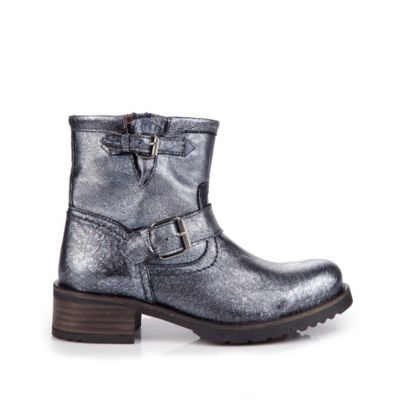 Buffalo Biker Boots aus blau-farbenem Leder