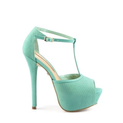 Buffalo Plateau-Sandalette aus mint-gr&uuml;nem Leder