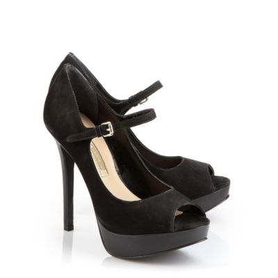 Buffalo Peep Toes aus Veloursleder