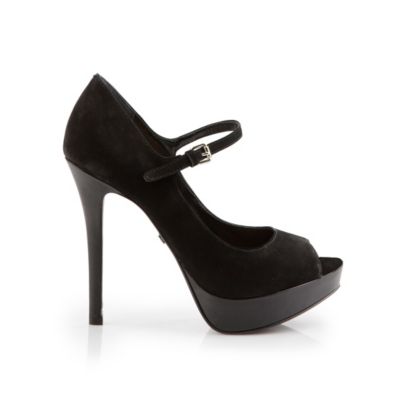 Buffalo Peep Toes aus Veloursleder