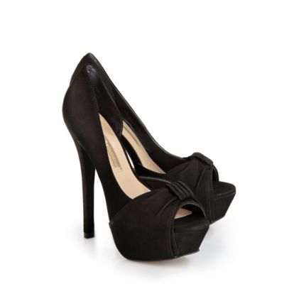 Buffalo Plateau Peep Toes aus Veloursleder